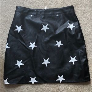 Never worn star leather skirt